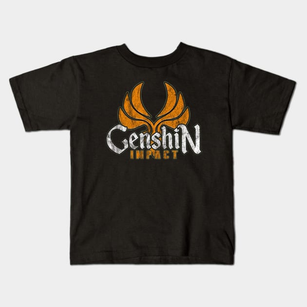 Anemo Emblem Genshin Impact Kids T-Shirt by kennethketch